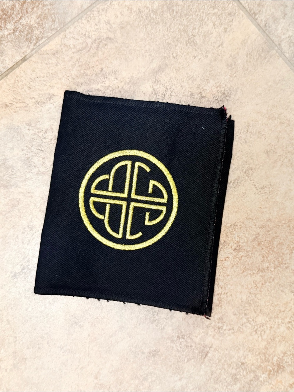 BuDhaGirl Black & Gold Embroidered Logo Replacement jewelry Pouch